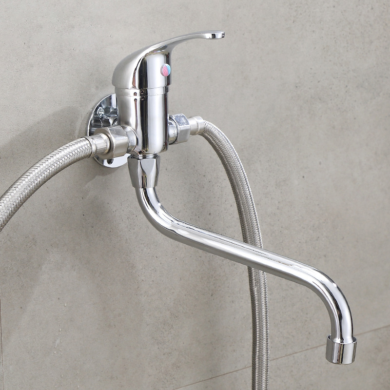 Commercial Kitchen Faucets - Wall Extra Long Spout Kitchen Sink