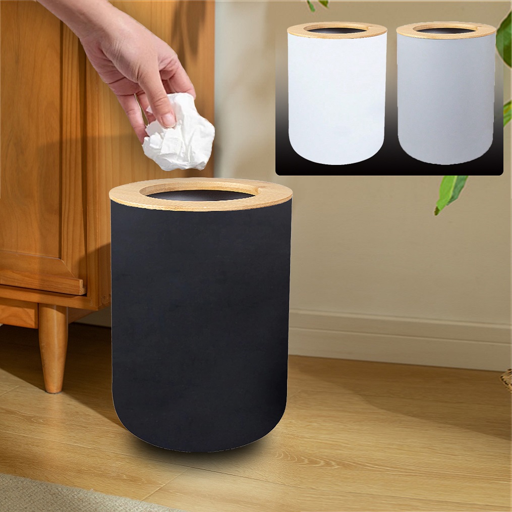 Commercial Kitchen Trash Can - Black Plastic Trash Bin Modern Waste