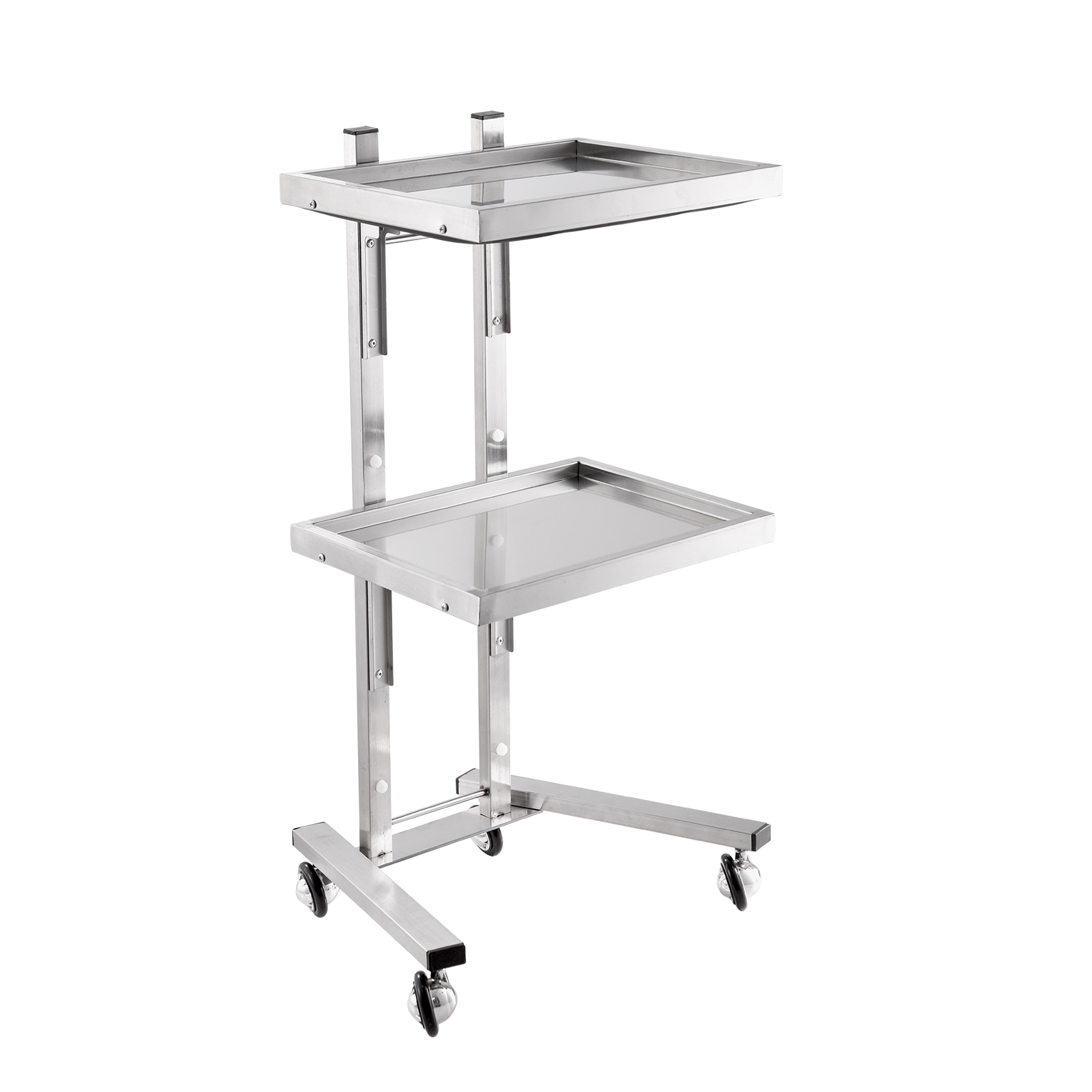 Commercial Kitchen On Wheels - Silver Salon Rolling Cart, 2 Tier