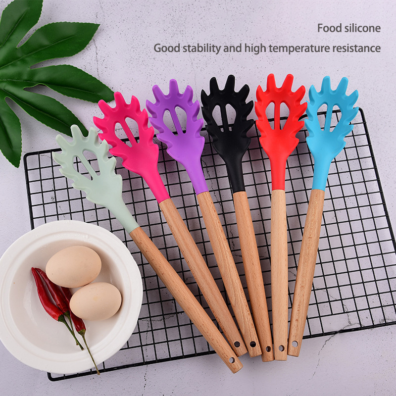 Commercial Kitchen Utensils - Silicone Noodle Scoop Spaghetti Grab Spoon
