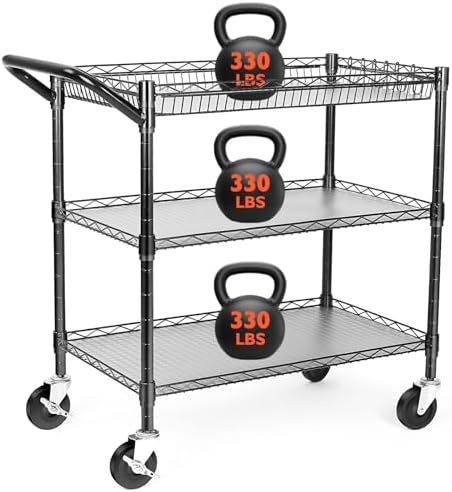 Commercial Kitchen On Wheels - Heavy Duty Utility Cart, 990Lbs acity