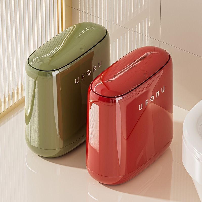 Commercial Kitchen Trash Can - Bathroom Narrow Trash Can Plastic Press