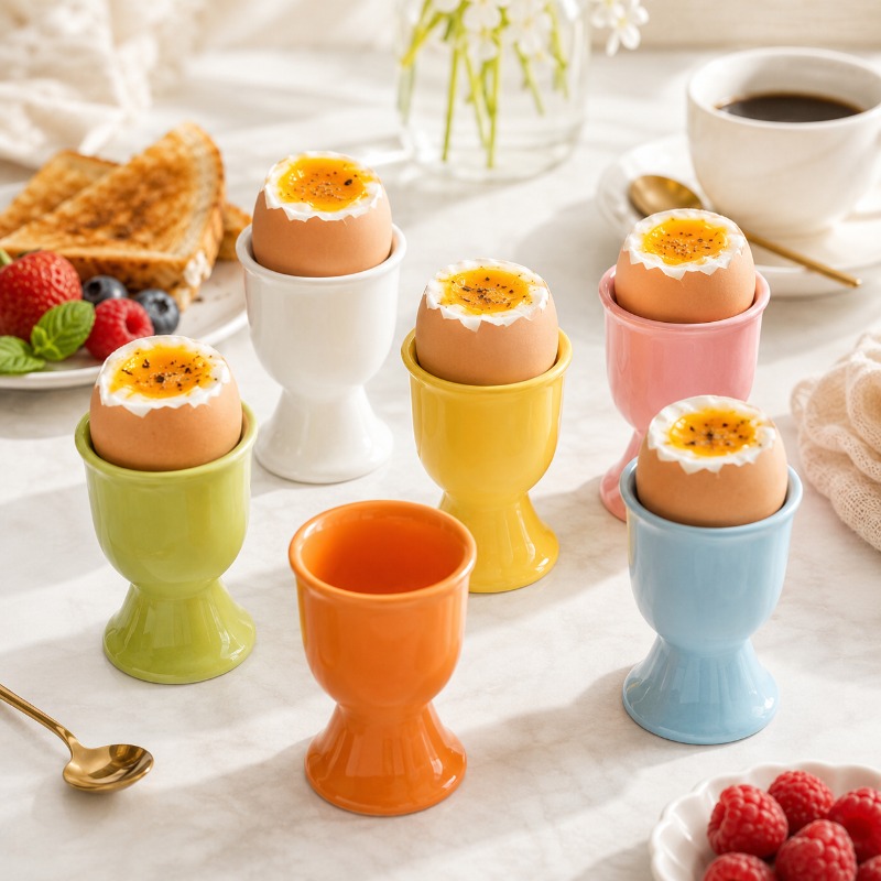 Commercial Kitchen Utensils - Ceramic Egg Cup Holders Macaron Color