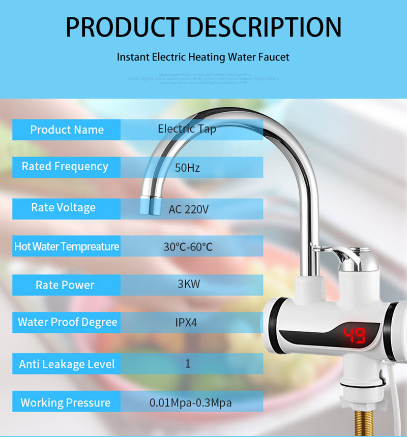 3000W EU Plug Instant Electric - Commercial Kitchen Faucets ulasan dan harga