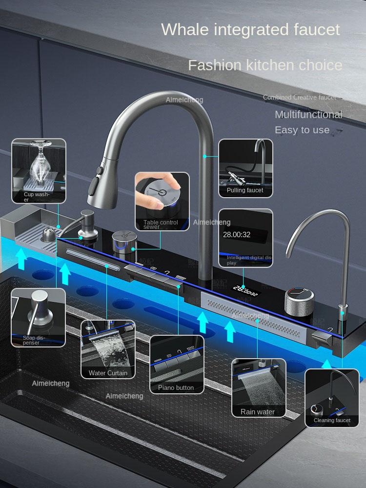 2026 Integrated Waterfall Kitc - Commercial Kitchen Faucets ulasan dan harga