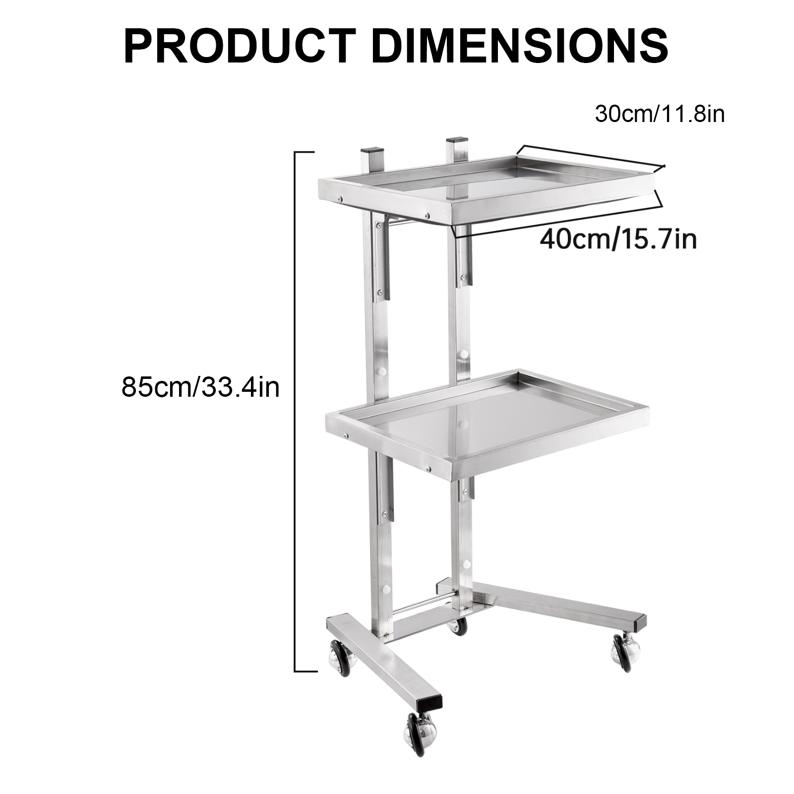 Silver Salon Rolling Cart, 2 T - Commercial Kitchen On Wheels ulasan dan harga