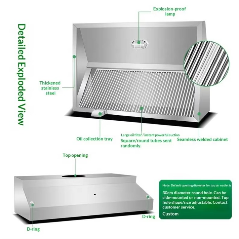 Commercial Customizable Kitche - Commercial Kitchen Exhaust Hood ulasan dan harga