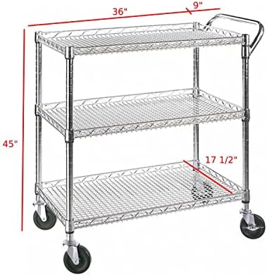 Heavy Duty 3 Tier Rolling Util - Commercial Kitchen On Wheels ulasan dan harga