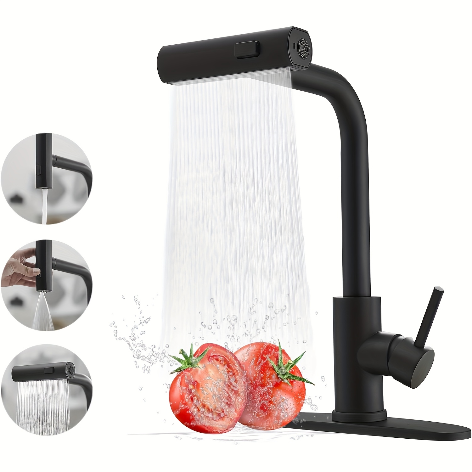 1 PC Black Kitchen Faucet With - Commercial Kitchen Faucets ulasan dan harga