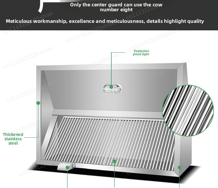 Thickened Stainless Steel Fume - Commercial Kitchen Range Hood ulasan dan harga