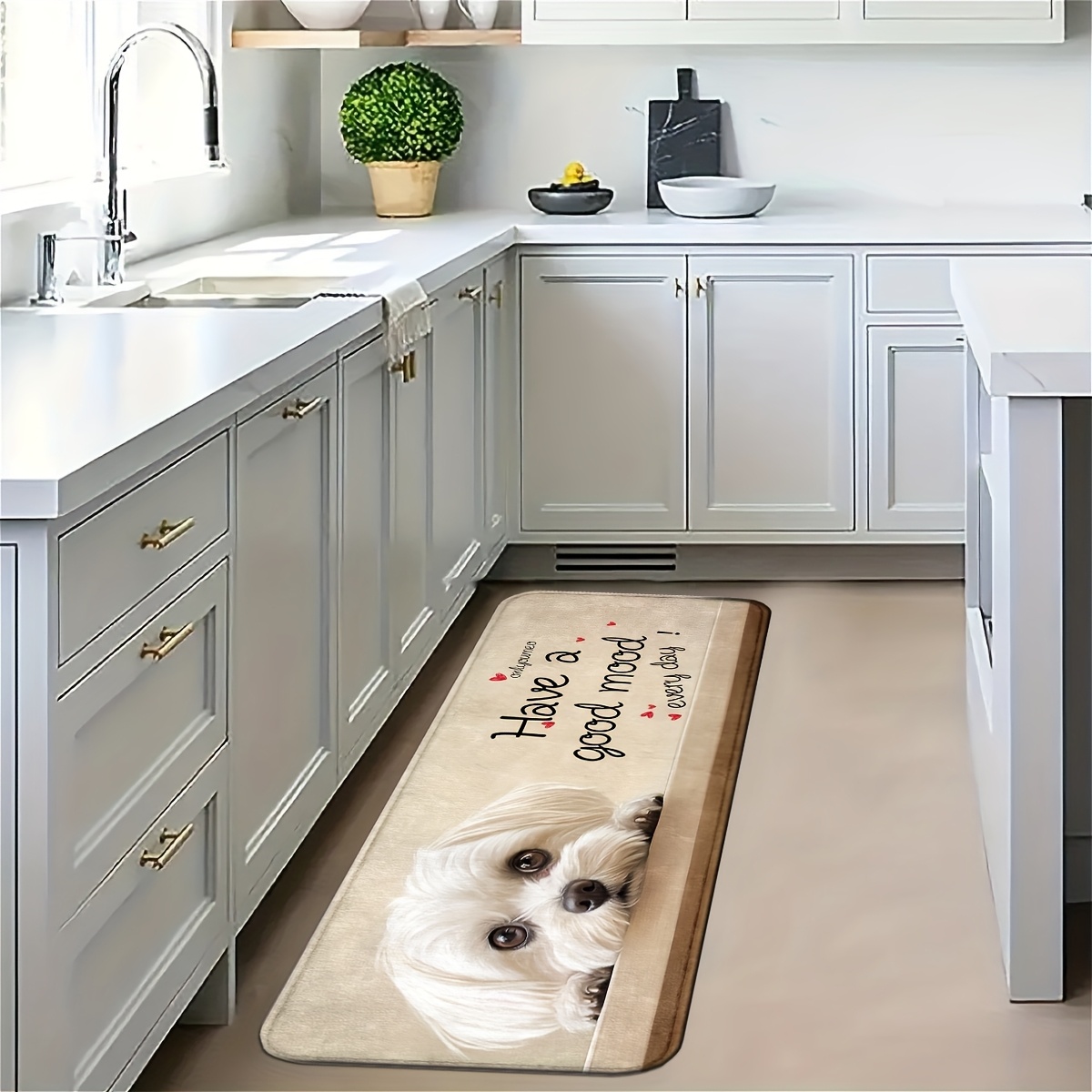 Cute White Puppy Long Kitchen  - Commercial Kitchen Quotes ulasan dan harga