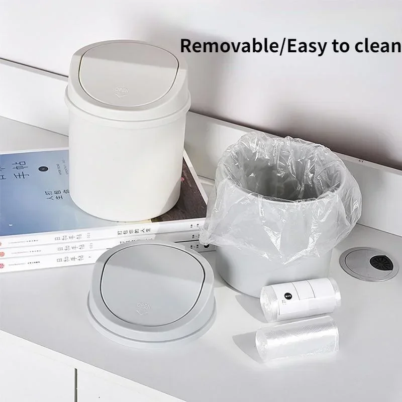 Mini Desktop Trash Can with Li - Commercial Kitchen Trash Can ulasan dan harga