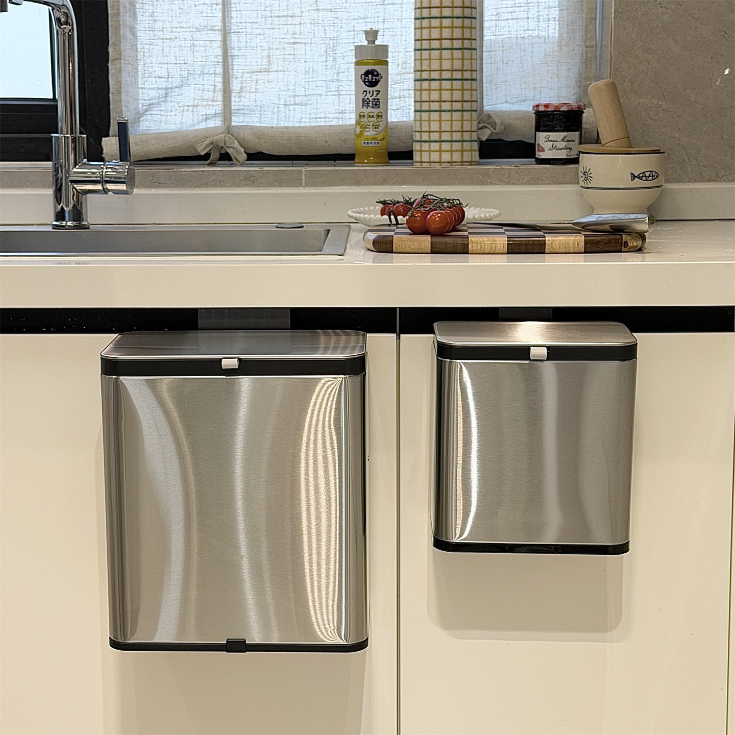 Stainless Steel Hanging Kitche - Commercial Kitchen Trash Can ulasan dan harga