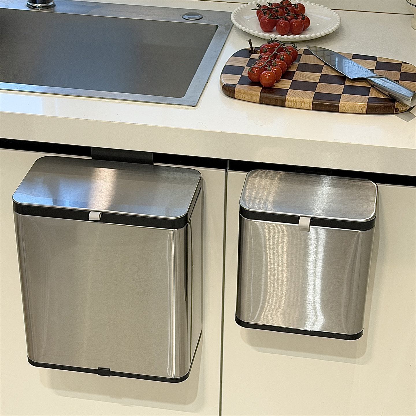 Stainless Steel Hanging Kitche - Commercial Kitchen Trash Can ulasan dan harga