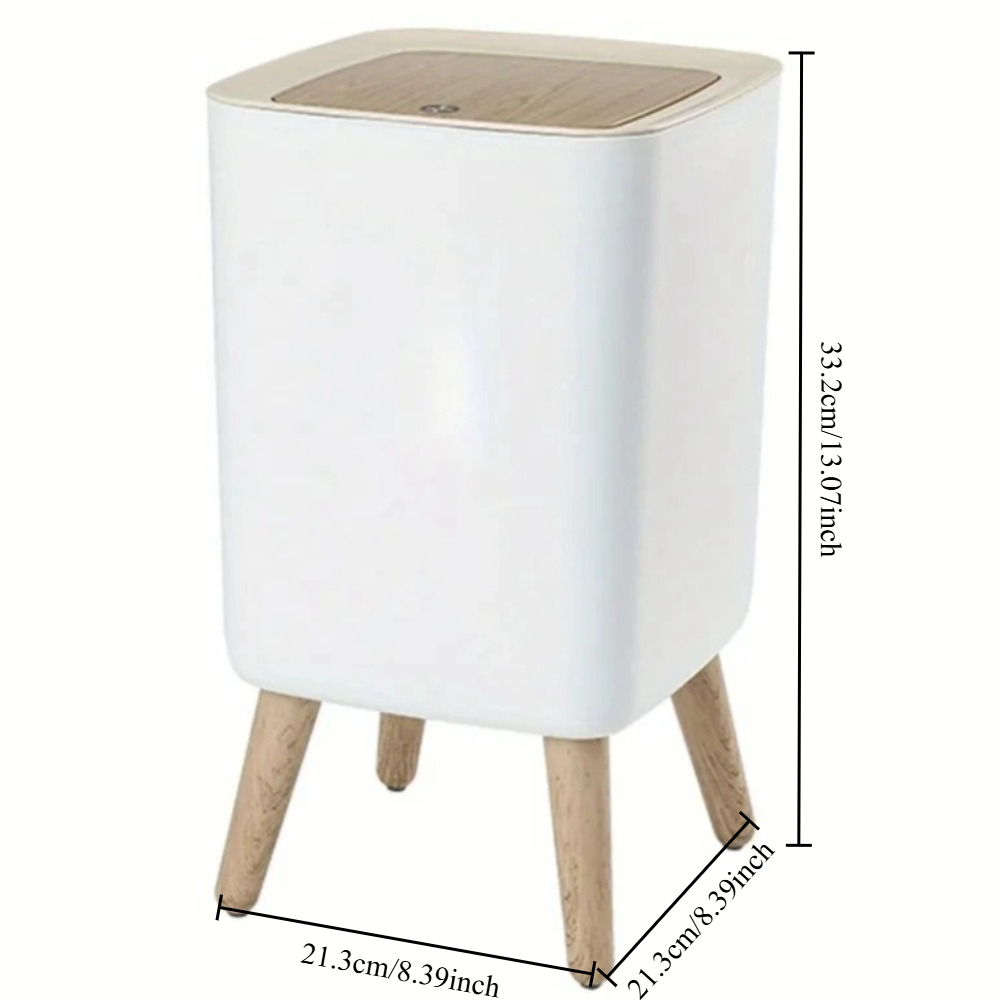 10L White Wooden Garbage Bin w - Commercial Kitchen Trash Can ulasan dan harga