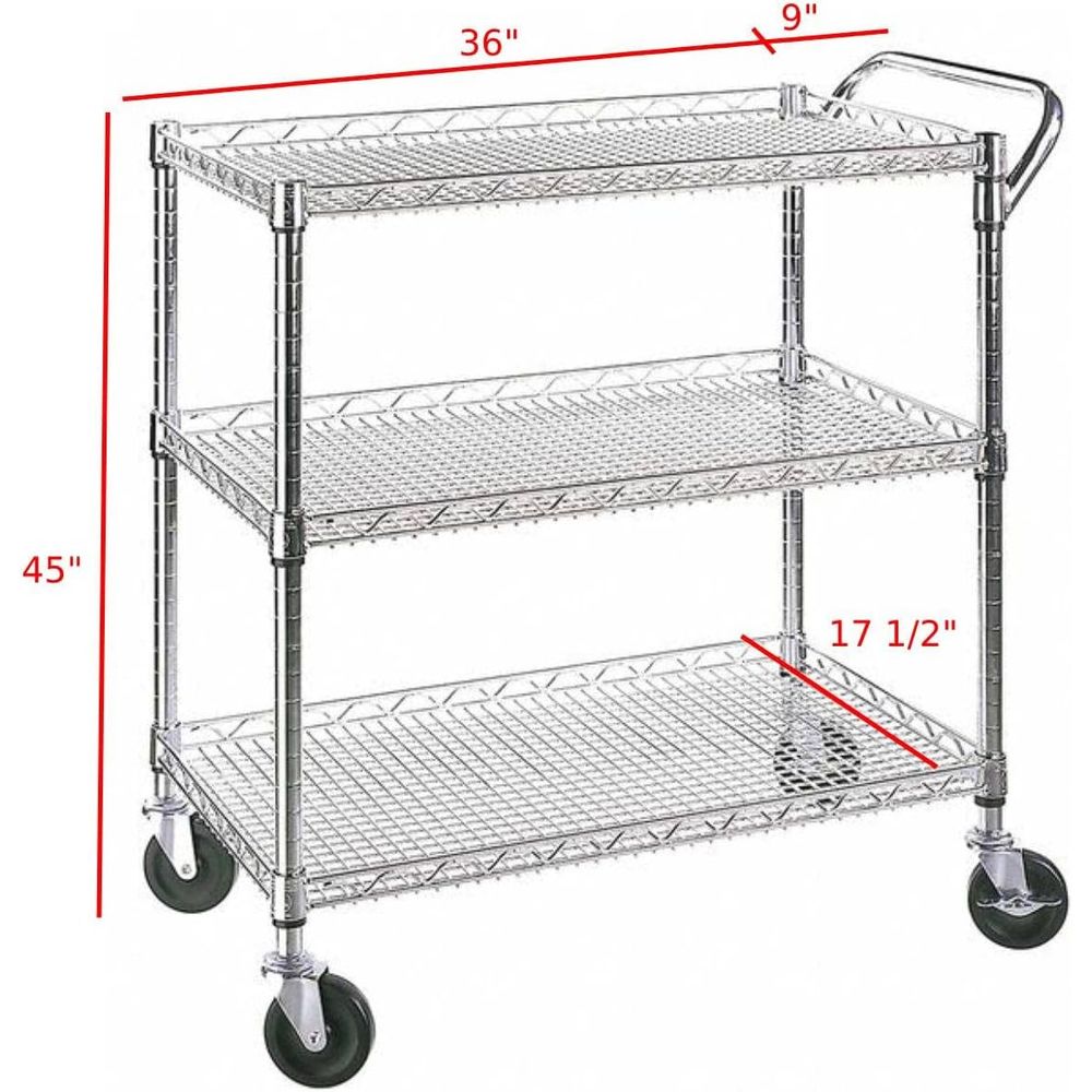 Heavy Duty 3 Tier Rolling Util - Commercial Kitchen On Wheels ulasan dan harga