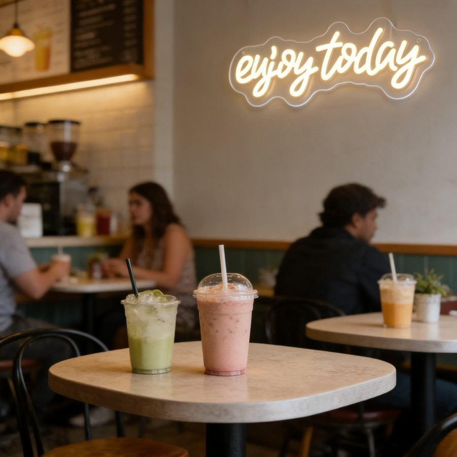 Enjoy Today Neon Sign LED Ligh - Commercial Kitchen Quotes ulasan dan harga