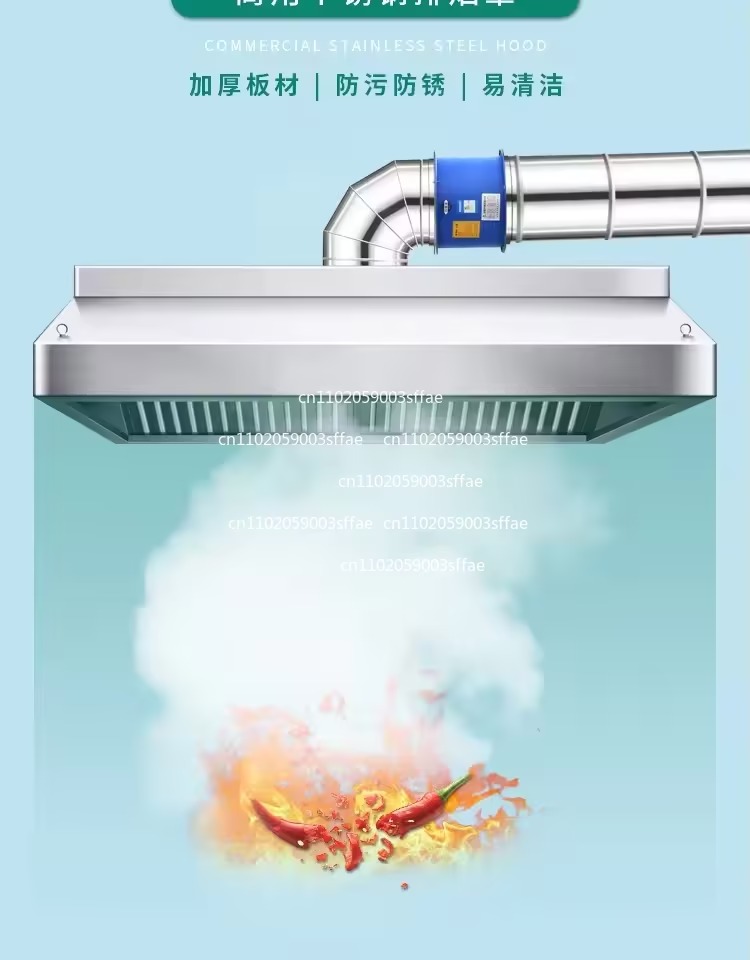 Thickened stainless steel fume - Commercial Kitchen Range Hood ulasan dan harga